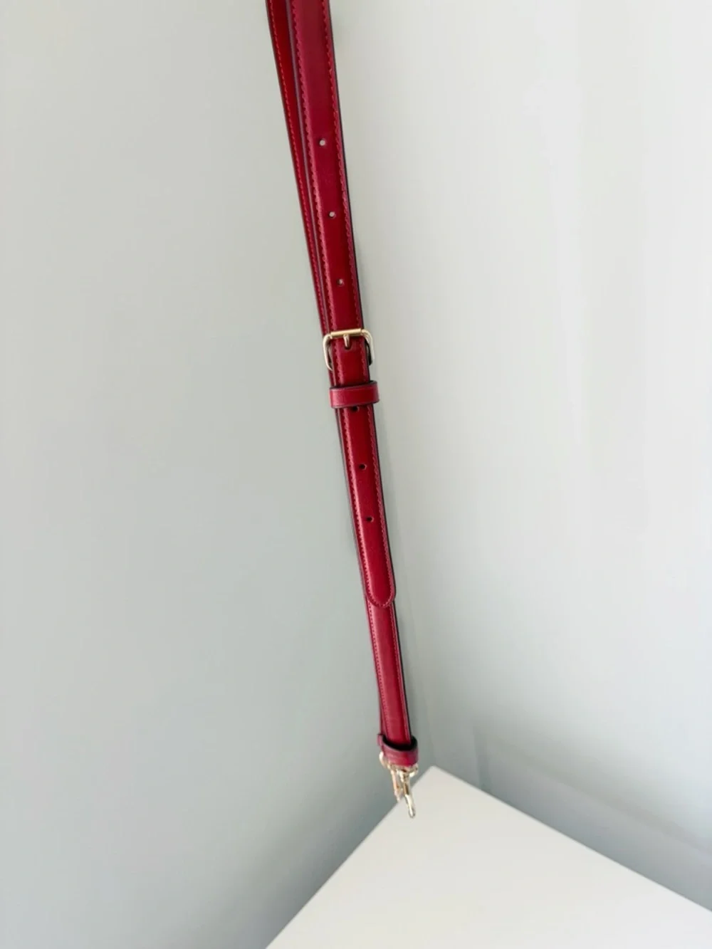 Coach Red Leather Crossbody Strap with Gold Hardware